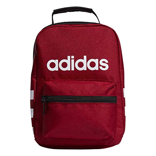 adidas unisex-adult Santiago Insulated Lunch Bag, Active Maroon/Black/White, One Size