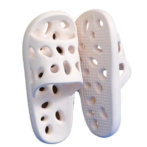 Bathroom Shoes Bathroom Slippers Thick Bottom Quick-Drying Slippers Non-Slip Indoor Shower Slippers Sandals Slippers for Women Shower Slipper(White,37/38)