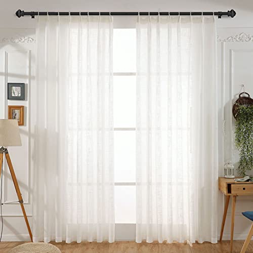 Image of Curtain Rods for Windows 36-78 inch, 5 /8 inch Matte Black Curtain Rod with Brackets Adjustable by Splicing for Bedroom Kitchen Study Living Room