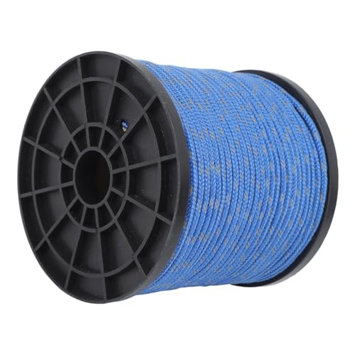 テントロープ ガイロープ 5mm 耐荷重250kg 反射材入り ポリエステル 持ち運びや保管が簡単 キャンプ テント タープ アウトドア用 (青)