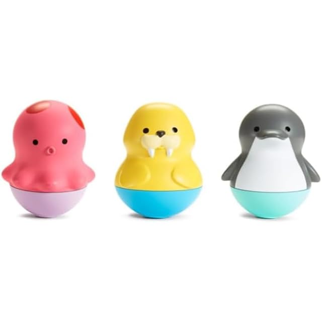 Munchkin Bath Bobbers 3-Pack Bath Toy: Octopus, Walrus & Dolphin Floating Baby Bathtub Toys for Imaginative Water Play. Early Development & Activity Toys for Babies and Toddlers. BPA Free Baby Toy.