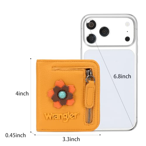 Image of Montana West X Wrangler Small Womens Wallet Rfid Blocking Wallets Bifold Credit Card Holder Wallets with Clear ID Window