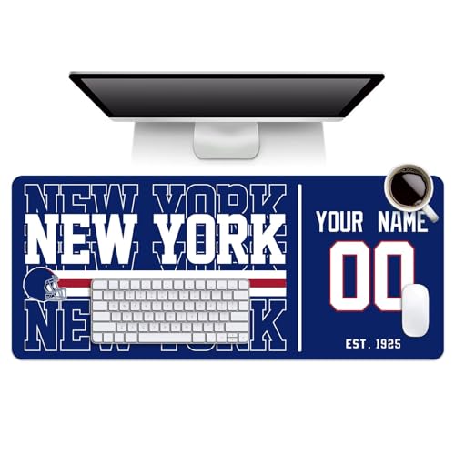 Image of ANTKING New York Mouse Pad Custom Name and Number Desk Pad for Men Women Youth Gifts