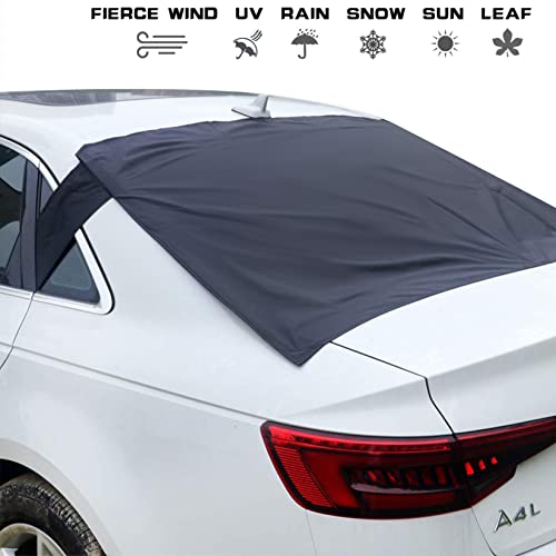 Rear Windscreen Snow Cover, Anti Foil Ice Dust Sun Windshield Frost Covers & Sun Shade Protector for Vehicle Rear Windshield