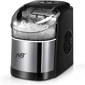 Compact Ice Cube Maker for Countertop, Self-Cleaning Function, Making Bullet Ice Cubes 12Kgs/24 hrs, 9 Ice Cubes Per 8…