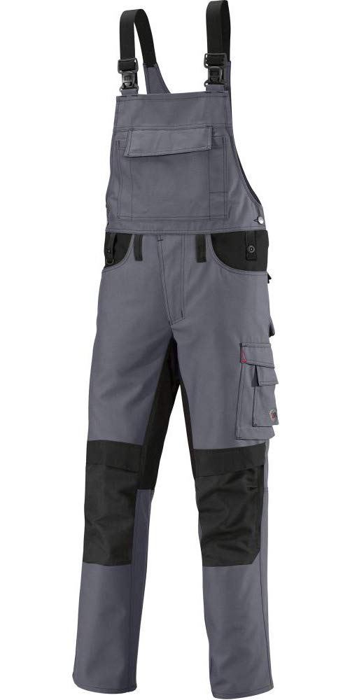 BP 1791-555-53-60n Latzhose, Stretch-Hosenträger mit Clipbefestigungen, 295,00 g/m² Stoffmischung, dunkelgrau/schwarz, 60n