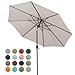 Tempera 9 Ft Patio Umbrella Outdoor Garden Table Umbrella with Tilt and Crank 8 Ribs in Beige Canopy
