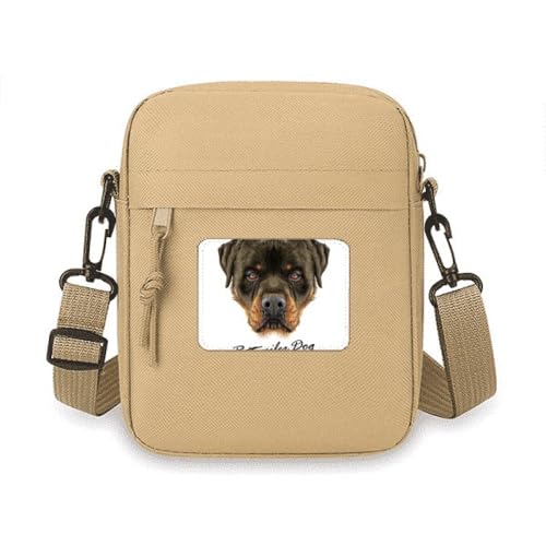 Sac à bandoulière téléphone portable motif Rottweiler noir - Idée cadeau passionné de chien