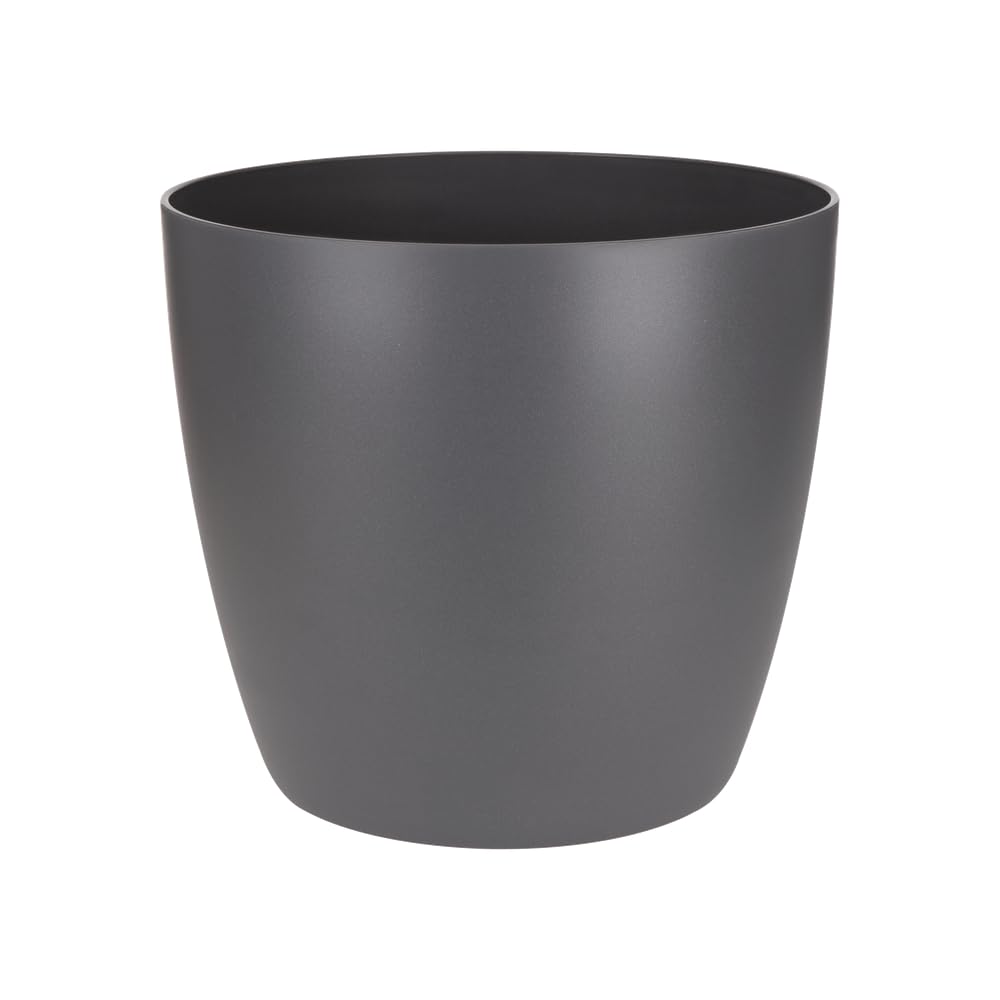 elho Brussels Orchid 12.5 - Flower Pot for Indoor - 100% Recycled Plastic - diameter 13.0 x H 11.5 cm - Black/Anthracite - Image 2