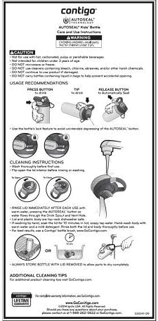 Miniatura 5 de Botella de agua para niños con cierre automático Contigo, 20 onzas, color azul Oxford (los estilos pueden variar), Cerulean