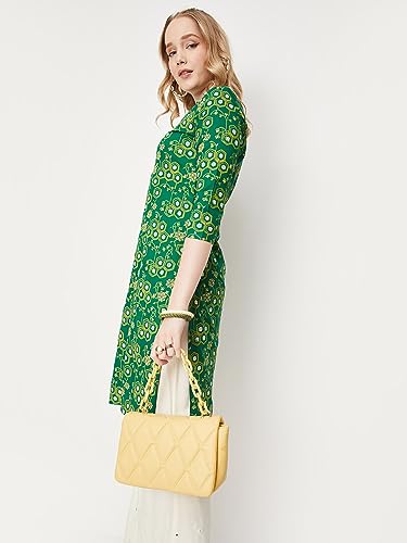 Image of Max Women Rayon Straight Printed Straight Kurta