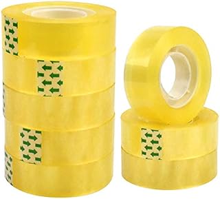 Skyzone 8 Rolls Clear Tape Transparent Packing Tape Adhesive Crafting DIY Office Use Small Sticky Tapes 18mm*40m Each Roll