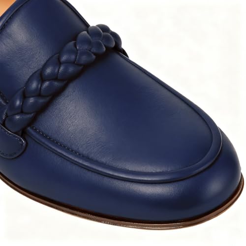 Image of MOOMMO Women Comfortable Suede Loafer Flats Round Closed Toe Slip On Penny Loafers Knitted Strap Oxford Loafer Shoes for Office Ladies Work Daily Casual Club Driver Flats Spring Elegant 4-11 M US