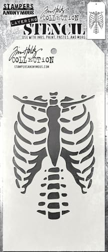 Bundle - Stampers Anonymous - Tim Holtz - Layering Stencils - Batty, Jacks and Bones with Storage Ring - 2024 Halloween Release - ths184, ths186, ths185 image 5