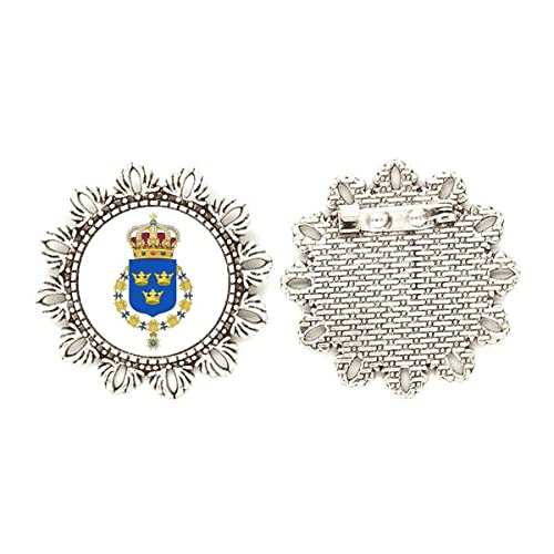 Broche de plata con emblema de Suecia UE talla medium para lucir en eventos oficiales 1