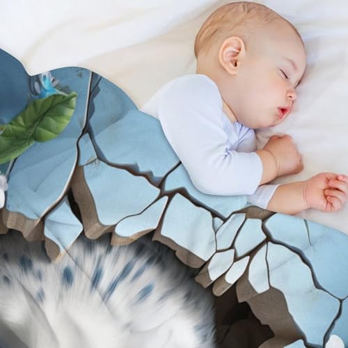 Manta para sofá de franela con búho decoración mullida para salón 4
