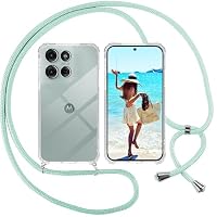 Paekear Custodia con Collana per Motorola Moto G73 5G, Cover Trasparente Morbido Silicone con Cordino Case con Laccio Tracolla [Antiurto] [ AntiGraffio] [Antiscivolo] TPU Cover con Collana, Arcobaleno