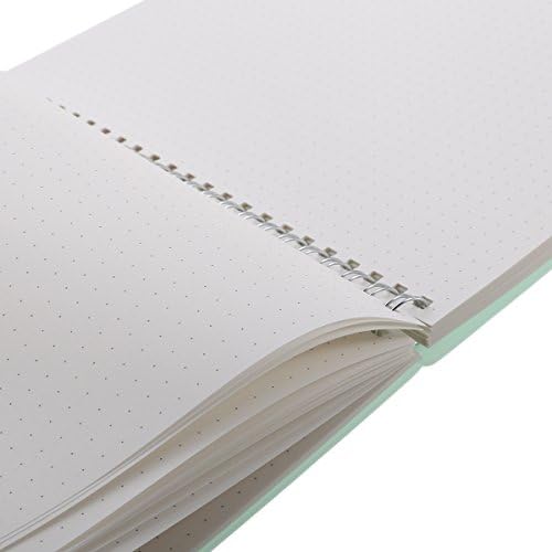 A5 Notebook Spiral Wirebound Dotted Bullet Banded Dot Grid 160 Pages (Blue)