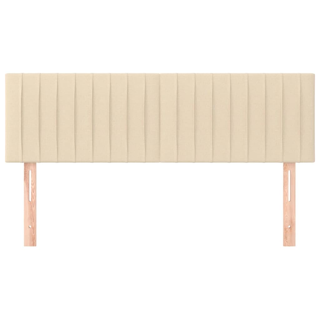 vidaXL Kopfteil, Bettkopfteil mit Holzbeinen, Höhenverstellbar Polsterkopfteil für Bett, Betthaupt Bettzubehör Schlafzimmer, Creme 144x5x78/88cm Stoff