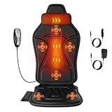 comrelax Vibration Back Massager with Heat, Massage Chair Pad for Recliner with 2 Heating Levels & 6 Vibration, Seat Cushion for Seniors, Office Workers, Fatigue & Pain Relief in Office, Home Use