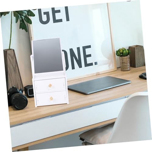 Espejo de maquillaje con organizador y caja de almacenamiento grande miniatura 5