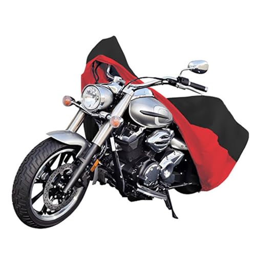 Housse de moto XXL rouge et noire imperméable pour Harley Softail