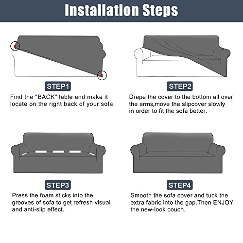 Stretch Sofa Slipcover, Waterproof Couch Cover Soft Sofa Covers Furniture Protector With Elastic Bottom For Kids, Pets (Yellow, L) #TOP6