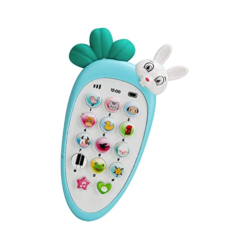 karonpeln スマートフォン 電子玩具 赤ちゃん用スマホ 音の出る 光る おもちゃ 赤ちゃん 幼児 子ども 知育玩具 知育 学習 指遊び 持ち運び 男の子 女の子 贈り物 (ブルー)