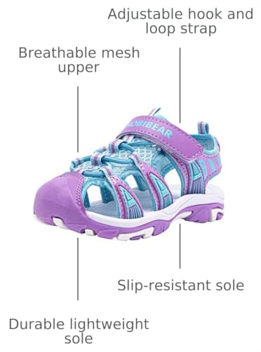 Image of Boys' and Girls' Summer Outdoor Beach Sports Closed-Toe Sandals