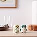 Floral Owl Salt & Pepper Shakers, Hand-painted Ceramic by Boston Warehouse, 2-Piece Set, Multicolor
