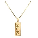 Collar Salia Gold Paris - Oro de 18 quilates - 2,76 gr - Medalla grabada MOM - Valor refugio - Idea de regalo - Sello 750 - Certificado de autenticidad