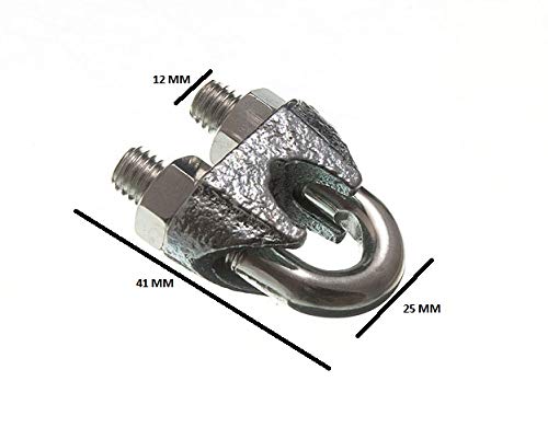 2 X Rust-Proof M10 BZP Steel Cable Grip U Bolt Clamp Fixings