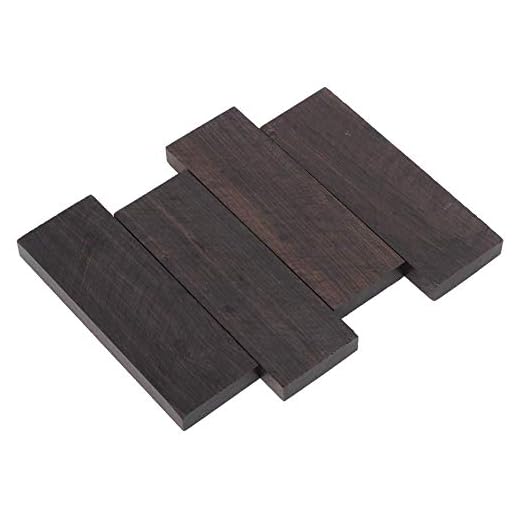 4 Pcs Madera de Ébano, 12 * 4 * 1cm Ébano Espacios en de Madera de Ébano Mango Madera Placa Original Materia DIY reemplazo para Instrumentos Musicales Herramientas
