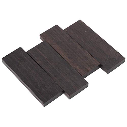 4 Pcs Madera de Ébano, 12 * 4 * 1cm Ébano Espacios en de Madera de Ébano Mango Madera Placa Original Materia DIY reemplazo para Instrumentos Musicales Herramientas
