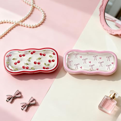 Image of Glasses Case Hard Shell, Clear Eyeglass Case, Cute Holder for Sunglasses and Reading Glasses