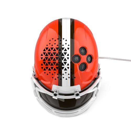 Image of NFL Echo Dot Bundle: Includes Echo Dot | Charcoal and Limited-Edition NFL Helmet Stand | Cleveland Browns. Available in All 32 NFL Team Designs. While supplies last.