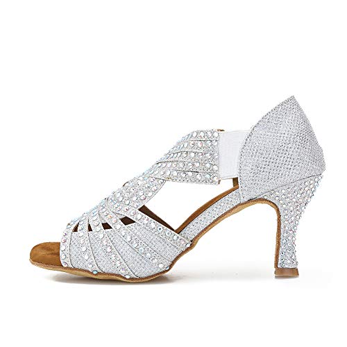 Image of TTdancewear Women Rhinestone Dance Shoes Ballroom Latin Salsa Bachata Performance Dance Dancing Shoes