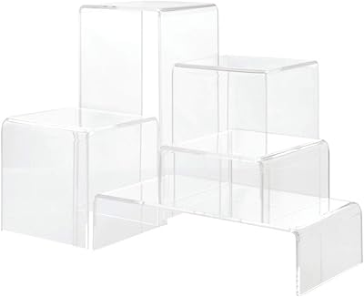 Display Risers Set of 5 Clear Acrylic Risers