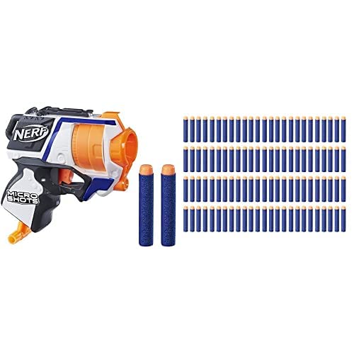 Image of Nerf Micro Shots N-Strike Elite Strong-arm with 100 Extra Elite Darts Pack, Ages 8 and Up