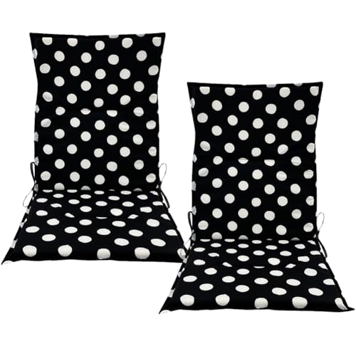 Coussins de chaise dossier haut imperméables avec attaches pour fauteuil de terrasse