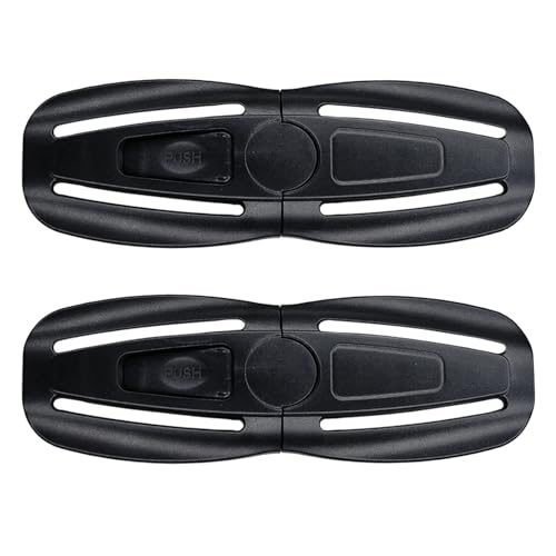 2PCS Seat Chest Harness Buckle Lock Stroller Chest Buckle Universal Replacement Part,Seat Chest Harness Buckle Parts (Black)