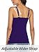 V FOR CITY Women's Tank Tops with Shelf Bra Purple Cotton Camisole Sleeveless Cami Shirts Purple L
