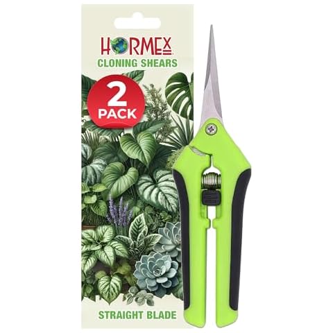 Hormex Cloning Shears - Precision straight-blade shears designed for clean, accurate cuts, ideal for plant cuttings and pruning. Durable, ergonomic and easy-to-use with lock - (2 Pack) Cover