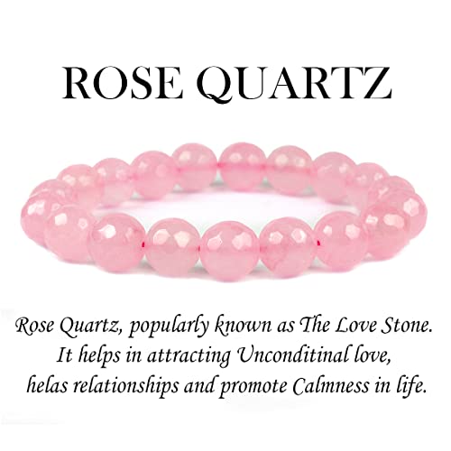 Image of Reiki Crystal Products Certified Natural Crystal Stone Diamond Cut /Faceted 10 mm Beads Bracelet for Men & Women | Reiki Charged Gemstone Jewellery | Multiple Stone Variants Available