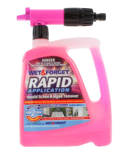 Wet & Forget Rapid Application Mould Lichen and Algae Remover, Outdoor Cleaning Solution, Black Mould Remover, Bleach Free, 2 Litre