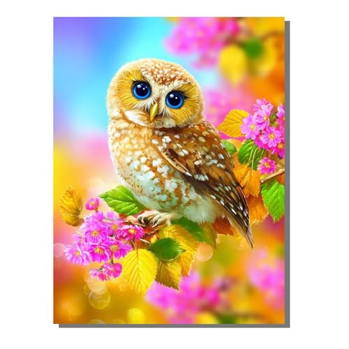 5D Diamond Painting, BúHo Flor Pintura de Diamante, Cuadrado Taladro Completo DIY Diamante Painting, Gemas Artesanía kit de Arte de Mosaico, Ideal para Principiantes Niños, Regalos 80x100 cm SYLF760