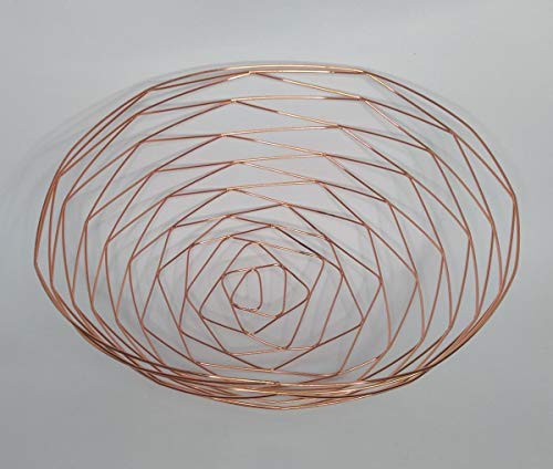 Fruteira De Mesa Cesto de Frutas Aramada Redonda Rose Gold Resistente