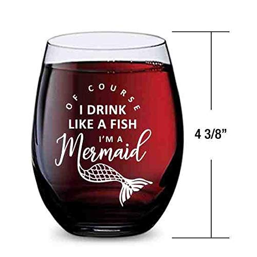 Gsm Brands Stemless Wine Glass For Mermaid Gifts - Made Of Unbreakable Tritan Plastic - 16 Ounces #TOP1