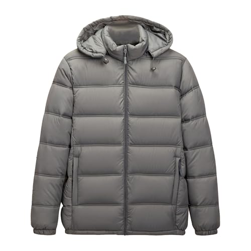 Chaqueta acolchada para hombre con capucha abrigo de invierno térmico negro
