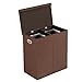 BRIAN & DANY 150L Cesta Portabiancheria, Cesto Biancheria Pieghevole, Cesto di Doppio Strato con Coperchio Magnetico e Fodera Rimovibile, Marrone